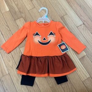 Baby Girls Pumpkin Halloween 2 Piece Set Size 3 to 6 Months
